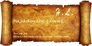 Hajdukovics Lionel névjegykártya